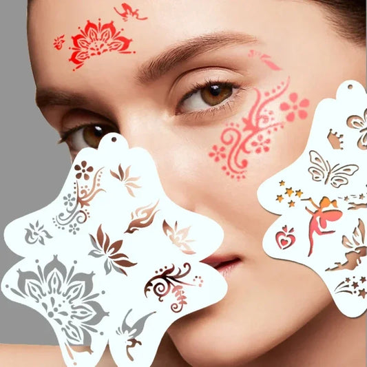 Face painting templates adults children professional body art reusable user-friendly party templates  makeup  tools template new