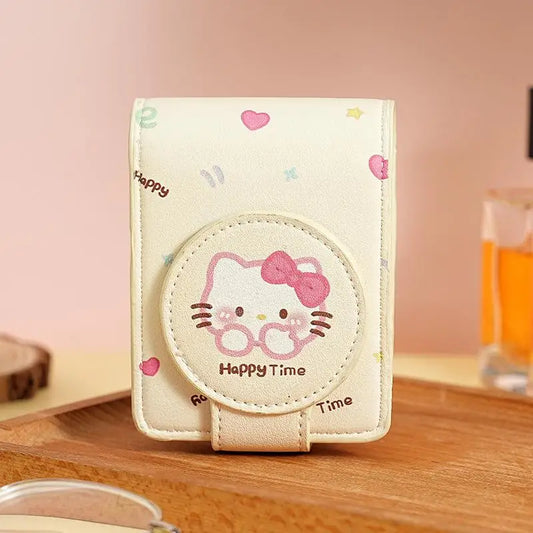 Anime Peripheral Makeup Storage Hello Kitty Kawaii Lipstick Bag Bring A Mirror Portable Travel Makeup Kit Protective Case